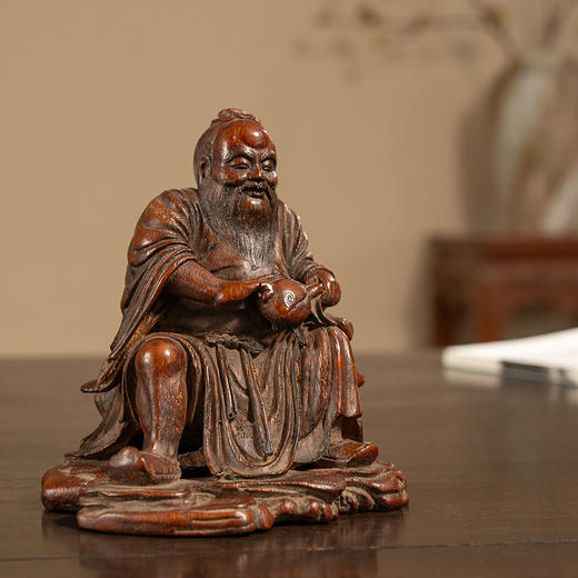 清 竹雕东方朔偷桃摆件 商品图2