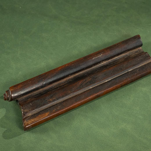 清 红木浮雕花鸟纹书卷式臂搁 商品图4