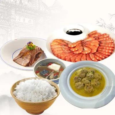 【豪华单人】基围虾酱牛肉排骨汤豪华单人套餐 商品图0