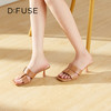 D:FUSE迪芙斯2024夏季新款精致编织艺术猫跟复古凉拖鞋DF42110172 商品缩略图9