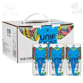 【统一】果汁饮料 统一优椰100% 泰国进口椰子水 200ml/瓶 24瓶/箱 1箱（12个月） 24瓶/箱 1箱