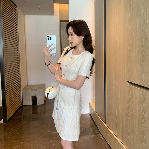 [奢姿轻奢系列]大码女装2025夏季流苏提花裙子胖妹妹时尚连衣裙8942890038 商品图0