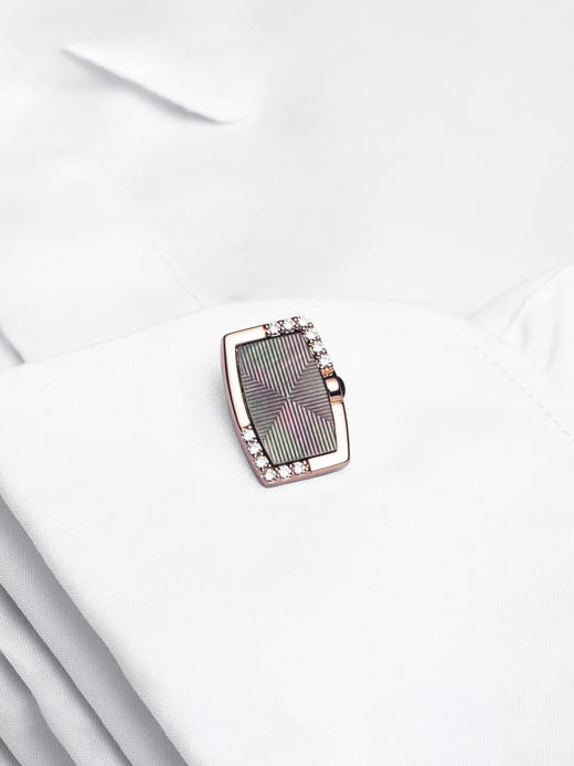 LUCINE 月星轮 男士商务法式衬衫玛瑙袖口袖扣袖钉男友父亲节礼物 商品图3