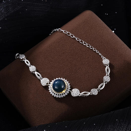 子佩集S925银【相思饮】手链【L02】纯银琥珀蓝珀2405 商品图1