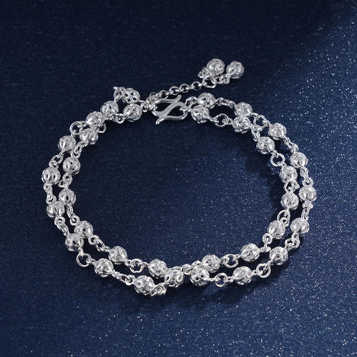 子佩集S990银【轻梦悠悠】手链【QFSL014】纯银花丝小绣球双层球球2405 商品图1