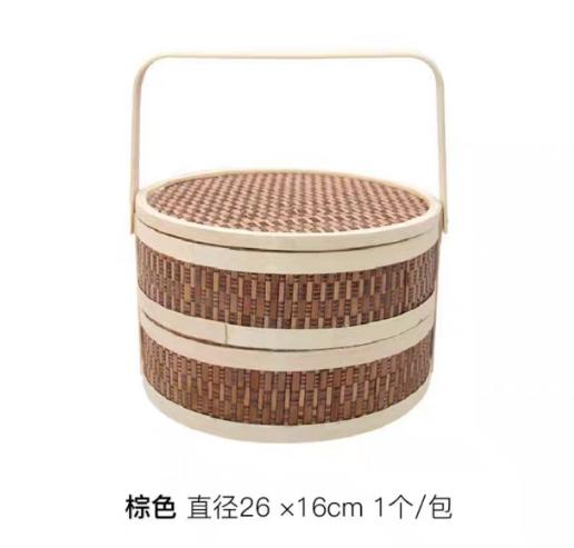 端午.中秋.婚礼网红创意diy双层竹编手提篮 商品图0
