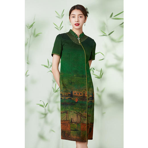 【水上威尼斯】【香云纱】乔万尼24mm旗袍连衣裙重磅真丝桑蚕丝EM2E776 商品图3