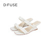 D:FUSE迪芙斯2024夏季新款奶油风海绵条带舒适坡跟凉拖鞋DF42110170 商品缩略图0
