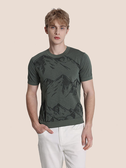 callisto绿色棉混纺T恤 STTSS179Y 商品图0