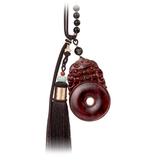 貔貅平安扣紫檀木挂件 商品图0