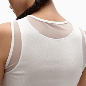 NUTH “视觉叠穿”半透露背吊带背心修身显瘦无袖背心女