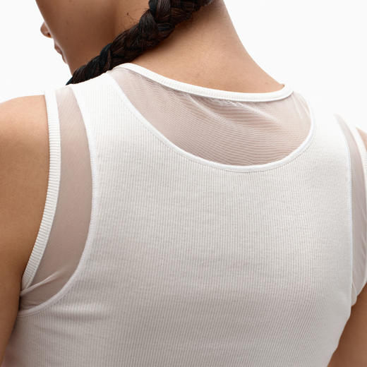 NUTH “视觉叠穿”半透露背吊带背心修身显瘦无袖背心女 商品图0