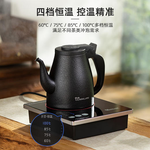 考啦全自动底部上水电热水壶泡茶烧水壶茶桌茶艺壶变频恒温电水壶1.2L容量316不锈钢ET2002B 商品图2