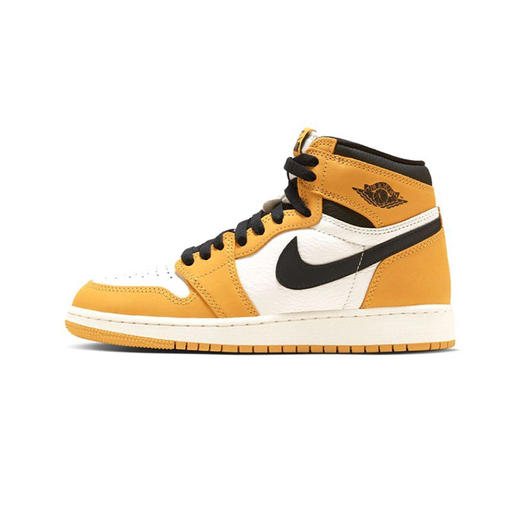 耐克女鞋 AJ1 黑白黄 高帮运动鞋复古篮球鞋 商品图0