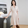 剩S/M/XL 米思阳2025夏季新款通勤气质风短袖连衣裙时尚西装领A字裙女1710 商品缩略图1