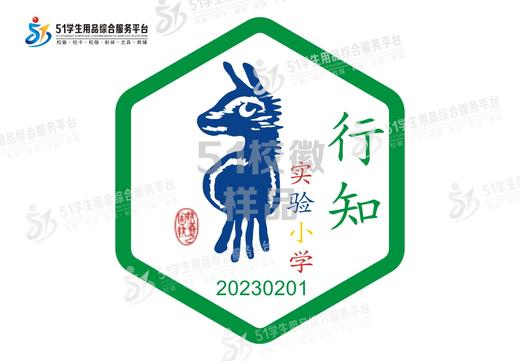 定制深圳市行知实验小学熨烫校徽礼服布标姓名贴胸章可缝制包邮51 商品图1