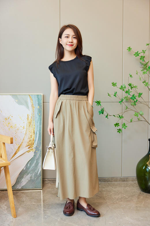 醋酸褶皱包袖上衣 商品图5