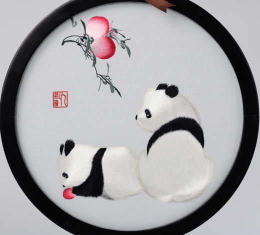 蜀绣双面绣-福寿红桃 商品图5