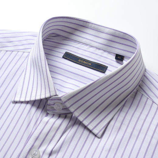 【100棉 专柜款】罗蒙春秋长袖衬衫男士商务休闲时尚竖条纹长袖衬衣男 商品图4