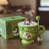陶瓷杯子带盖勺马克杯可爱女生水杯家用办公室早餐咖啡杯 商品缩略图6