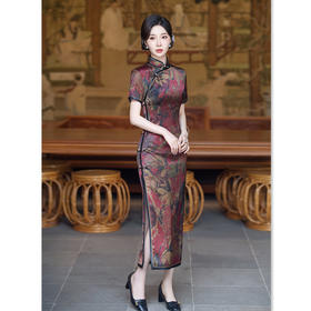 SYK582485老上海复古国风改良旗袍2024夏季新款中老年女士妈妈宴会中式旗袍