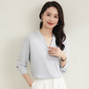 【简约大方】罗蒙四季款女士长袖衬衫商务通勤气质百搭V领衬衫女 商品缩略图1