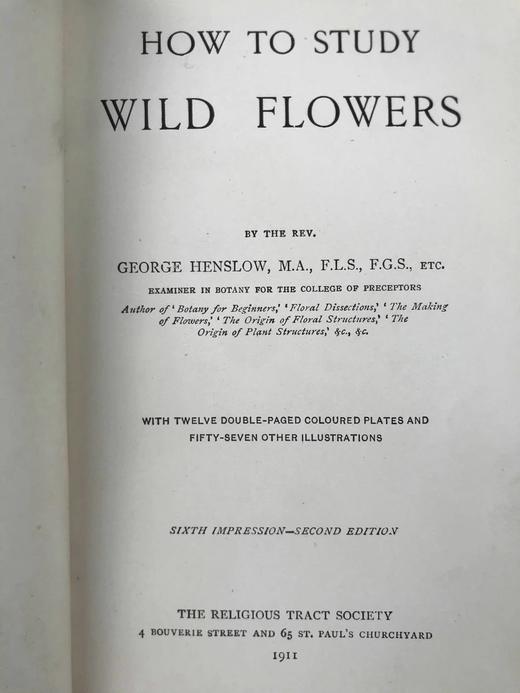 1911年 如何研究野花 12幅彩色折页57幅黑白插图 全真皮精装32开 商品图3