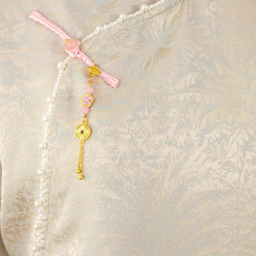 DNO新中式国风醋酸提花连衣裙夏季中长款裙子 商品图4