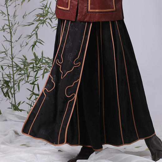 夏季新款新中式国风100%粘胶纤维半身裙J221592 商品图3