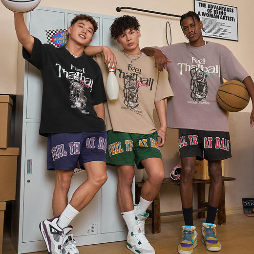 有志者UZIS 美式运动短袖男夏季纯棉休闲潮流做旧篮球T恤衫拓荒者 商品图4