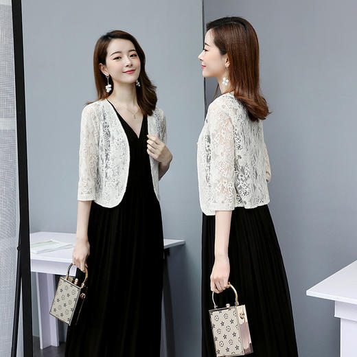 纯色百搭常规蕾丝衫/雪纺衫/开衫CME1901 商品图2