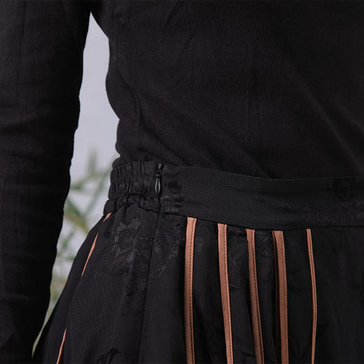 夏季新款新中式国风100%粘胶纤维半身裙J221592 商品图4