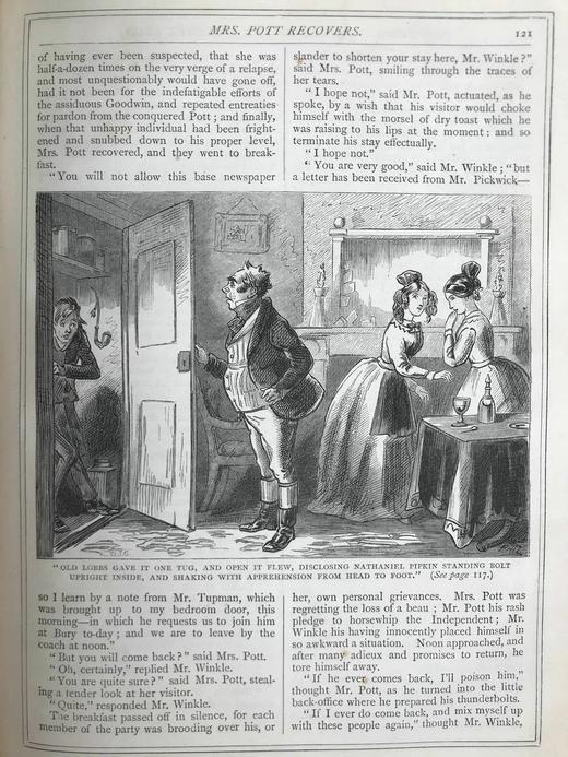 约19世纪后期 狄更斯《匹克威客俱乐部》 Phiz菲兹57幅插图 真皮精装16开 商品图11