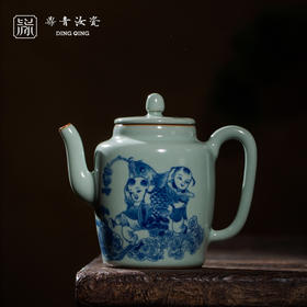 问鼎鼎青青花吉时壶（婴戏鲤鱼）