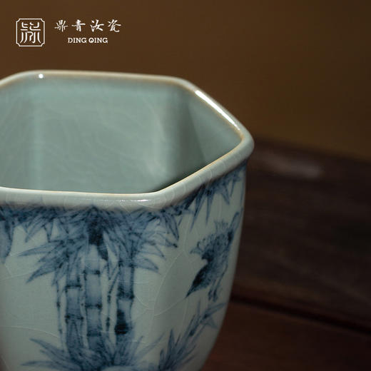 问鼎鼎青青花六棱公杯(幽篁） 商品图3