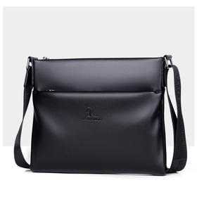 【男士单肩包】商务休闲多功能优质皮料斜挎包 软面防水横款外出公文包  父亲节礼物