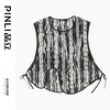 PINLI品立夏季新款新中式刺绣镂空马甲不规则下摆休闲男背心B242107122 商品缩略图3