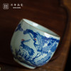 问鼎鼎青青花金钟杯（鹤侣）（博古花卉） 商品缩略图3