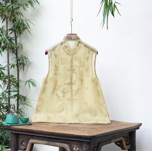 重工刺绣双层真丝欧根纱中式马甲背心FL6063 商品图1
