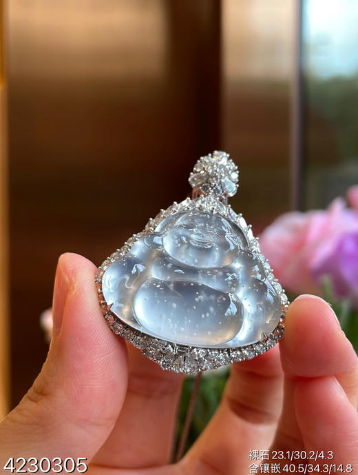 玻璃种木那佛公吊坠【4230305】具体价格微信咨询 商品图1