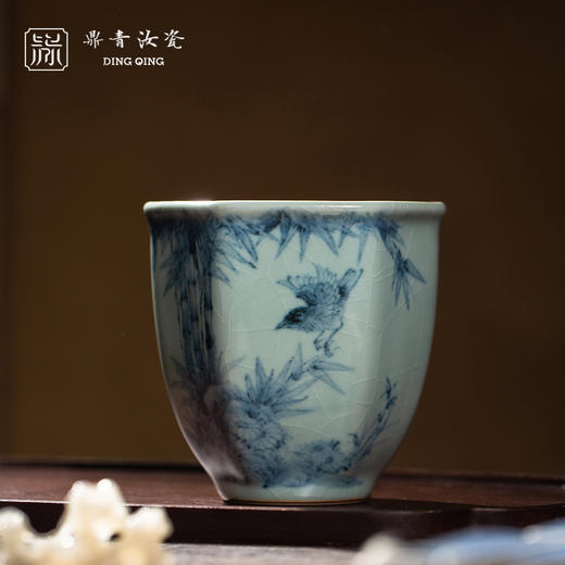 问鼎鼎青青花六棱公杯(幽篁） 商品图0