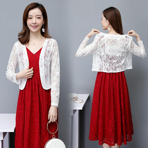 纯色百搭常规蕾丝衫/雪纺衫/开衫CME1901 商品图1