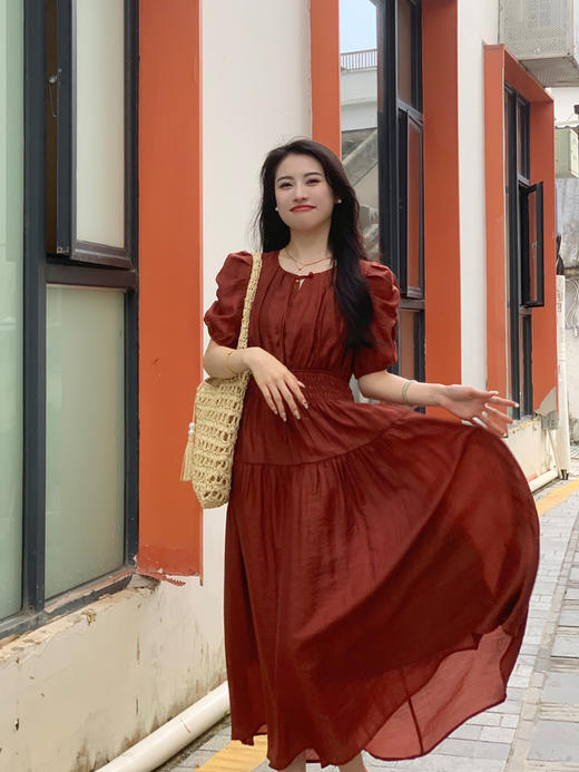 【百图lulu定制】【玄女连衣裙】福字 铭牌 高腰打揽 短袖 飘逸 古风连衣裙 商品图3