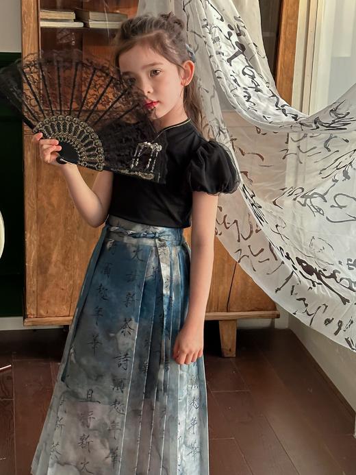 【非质量问题不退换】中式小飞袖上衣 中式泡泡袖上衣 墨白马面裙 粉锦半裙 粉锦长裙 商品图9