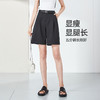 逸阳五分白色西装短裤女夏季薄款高腰垂感宽松显瘦四分直筒黑色裤8092 商品缩略图2