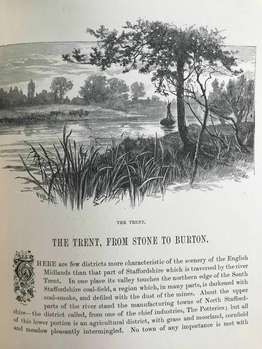 约19世纪后期 英国城乡风光图集 数十幅精美版画插图 漆布精装大32开 商品图11