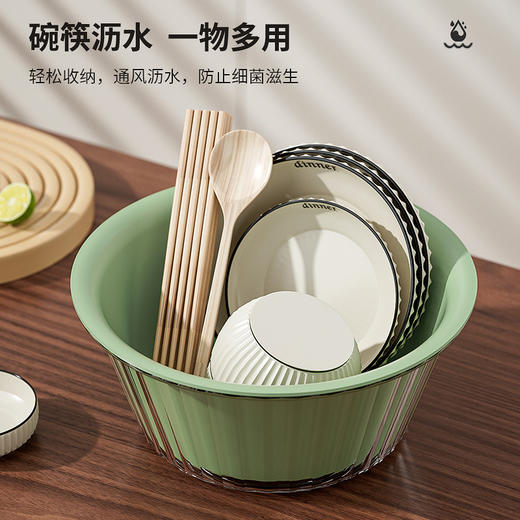 【食品级材质，夏日厨房必备！】新款双层果蔬沥水篮容量NYC，体积小巧方便收纳。一物多用。淘米、水果、蔬菜洗净无残留，掀盖立刻分离水与菜，八快速沥水让清洗再简单不过！ 商品图3