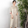 DNO新中式国风醋酸提花连衣裙夏季中长款裙子 商品缩略图0