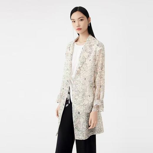 L2朗姿中长款风衣女印花垂感女装气质上衣 LAST02WBY121C01 商品图1