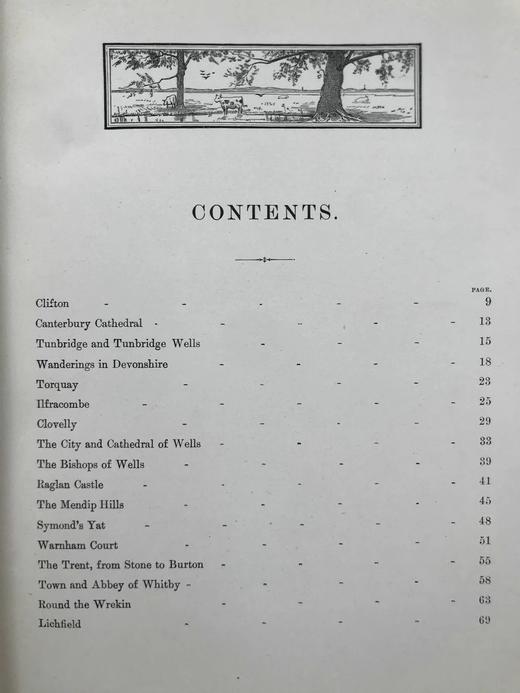 约19世纪后期 英国城乡风光图集 数十幅精美版画插图 漆布精装大32开 商品图4